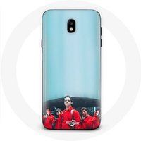 Maniacase Etui voor Samsung Galaxy J5 2017 La casa de papel Berlijn Rio en Tokio Blauwe Achtergrond