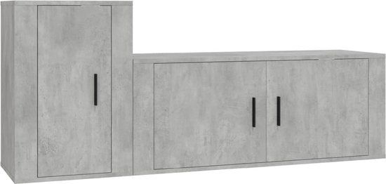 vidaXL 2-delige Tv-meubelset bewerkt hout betongrijs