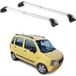 Aurilis Omac Barres De Toit Transversales Certifiées Tüv Pour Suzuki Wagon R+ 2000-2008 – Verrouillables (4 Antivols) – Charge Max 100 Kg – Sangle Inox + Protection Caoutchouc Argent