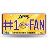 Rico Industries NBA Los Angeles Lakers #1 metalen kentekenplaatlabel met ventilator, 15,2 x 29,2 cm