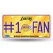 Rico Industries NBA Los Angeles Lakers #1 metalen kentekenplaatlabel met ventilator, 15,2 x 29,2 cm