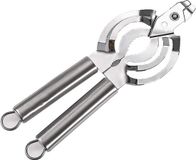 Merkloos Dekselopener, 8-in-1 multifunctionele opener, handmatige blikopener, met roestvrijstalen buchsenkachel en flesopener, ergonomische handgreep, geschikt voor oudere senioren met artritis, zwakke handen