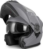 VINZ Helmets VINZ Santos Systeemhelm Zonnevizier - Scooterhelm & Motorhelm & Brommerhelm - ECE 22.06 - Mat Titanium - S