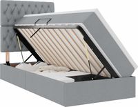 vidaXL Opbergbed met matras, lichtgrijs, 90 x 200 cm, stof