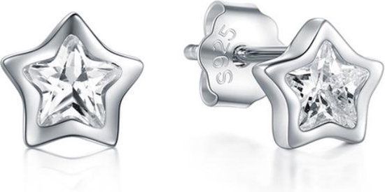 Cilla Jewels Cilla Silver dames oorknoppen 925 Zilver Zirkonia Sterretje zilver