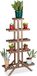 Relaxdays présentoir à plantes - 5 étagères - bois - intérieur - 142,5x83x28,5 cm - marron foncé