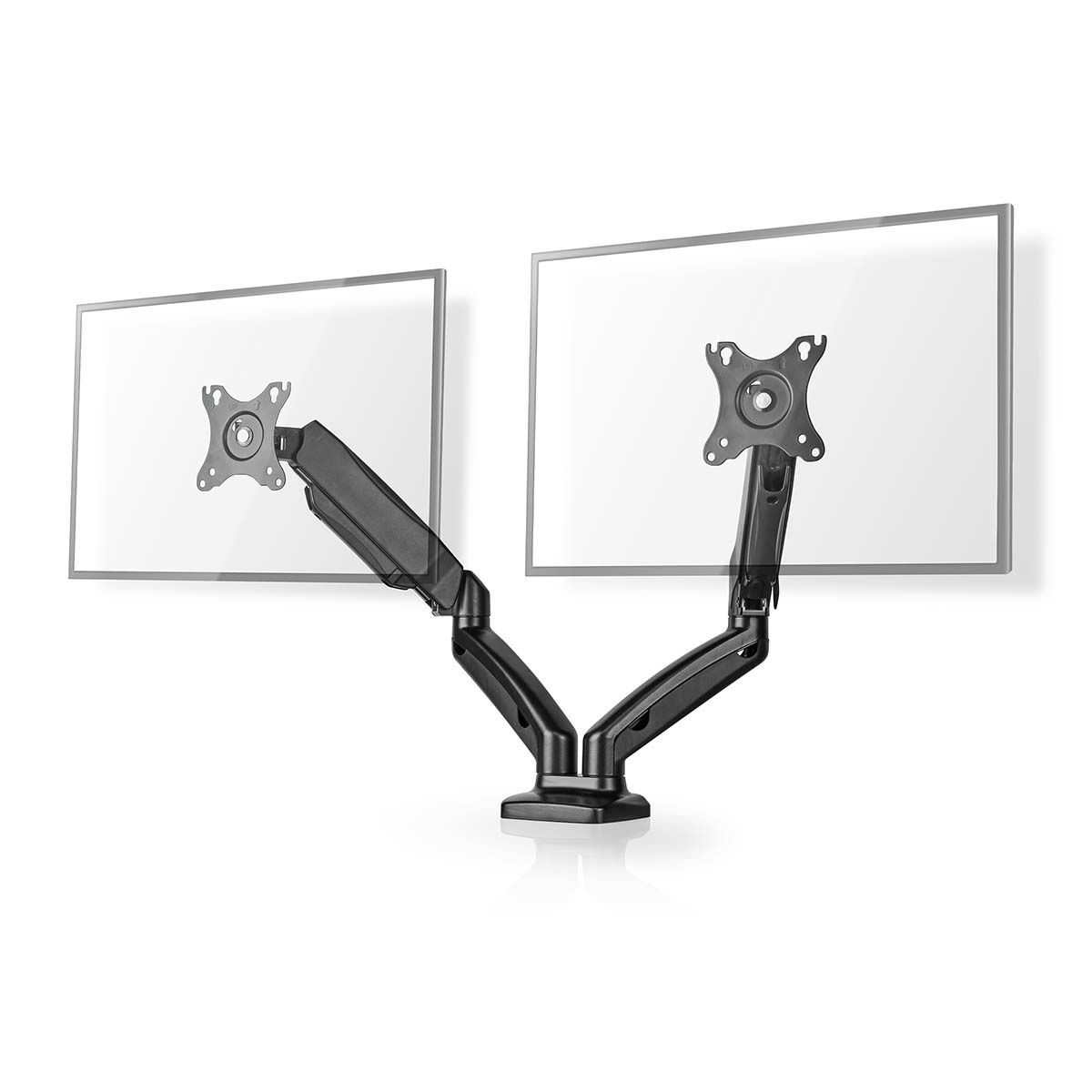Nedis MMDOSGS110BK Bureau Monitorbeugel voor 2 Schermen (15-32 inch) - Zwart