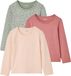 Vertbaudet Set van 3 meisjesshirts met lange mouwen