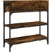 Table console bois fumé chêne 72,5x25x75 cm bois d'ingénierie