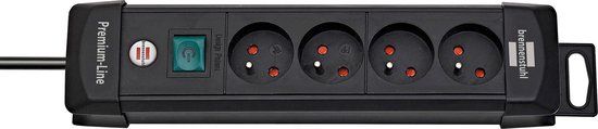 Brennenstuhl Premium-Line Stekkerdoos - 4-voudig - 1.8m - Zwart