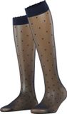 FALKE Dot gedessineerd materiaal transparant 15 DEN kniekousen dames blauw - maat 35-38