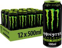 Monster Energy Original Zero Energiedrank - 12 x 500 ml blikjes - Zero Sugar