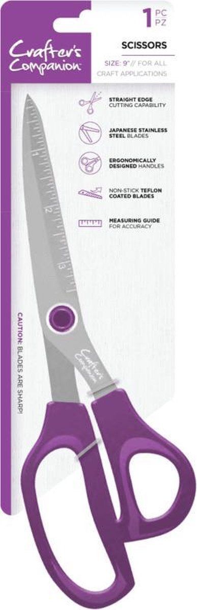 Crafter's Companion Schaar - 9 inch (22.8 cm) Straight Cut - Grijs