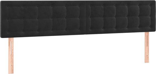 vidaXL Hoofdbord 180x5x78/88 cm Zwart Fluweel