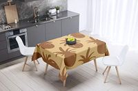 Bonamaison Tafelkleed, Anti-Mold, Sneldrogend, Waterdicht, 100% Polyester Tafellaken, Bruine tinten, 140 x 140 Cm