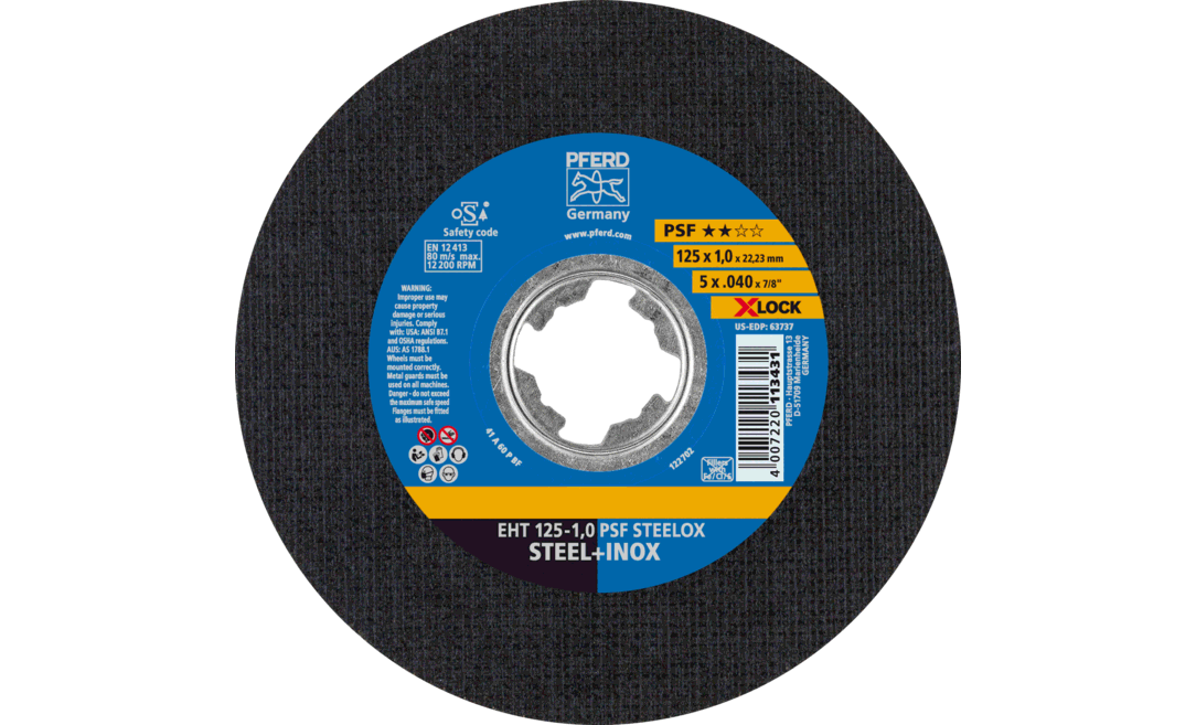 PFERD EHT 125-1,0 PSF STEELOX/X-LOCK - 25 stuks