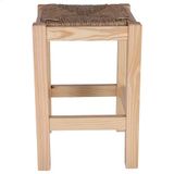 WELL HOME MOBILIARIO & DECORACIÓN Rustieke kruk met laag hout, afwerking zonder lak, 32,5 x 32,5 x 48,5 cm
