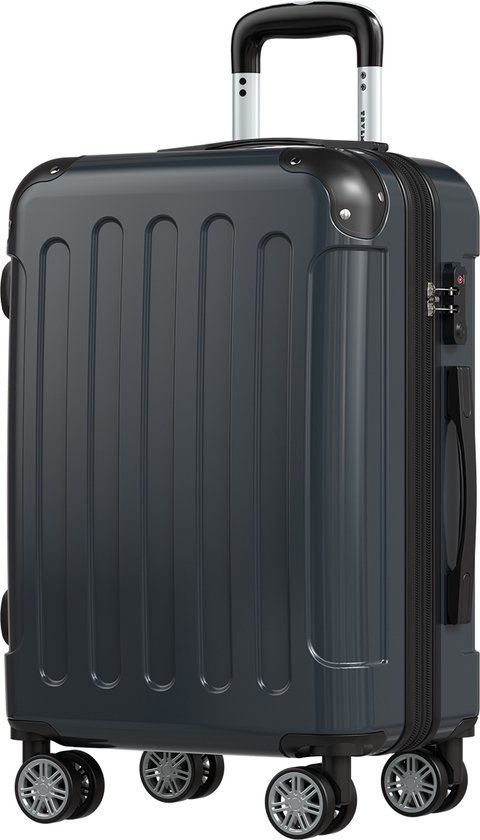 TRVLMORE Handbagage Koffer - 45L - TSA Cijferslot - Lichtgewicht - Uitbreidbaar - Trolley - 54x36x22cm - Donkergrijs