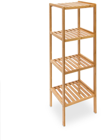 Merkloos Bamboo Rack Shelf - 4 Tier - Freestanding - Bedroom, Dining Room, Living Room