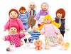 Merkloos Poppenhuispoppen - Familie - 13 stuks - Hout - Met kat en hond