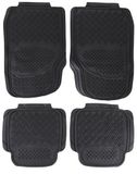 SIXTOL CAR MAT UNI SET 3 | Universele rubberen automatten compleet | 4-delige set (voor + achter) | Op maat te snijden | Zwart