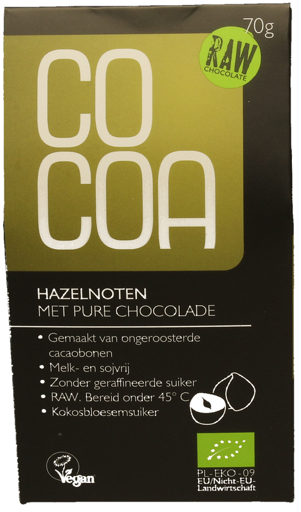 Cocoa Hazelnoten met Pure Chocolade RAW