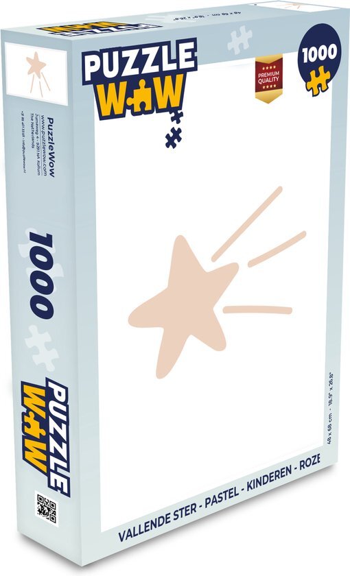 MuchoWow Puzzel Vallende ster - Pastel - Kinderen - Roze - Legpuzzel - Puzzel 1000 stukjes volwassenen - Sinterklaas cadeautjes - Sinterklaas voor grote kinderen