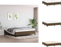 vidaXL Bedframe zonder matras, stof, donkerbruin, 160x200 cm