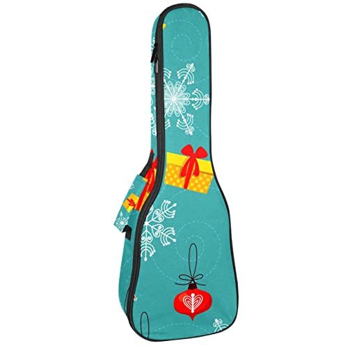 UEKWLOSDN Concert Ukelele Hoes Leuke Kerst Kerstman Patroon Ukelele Tas voor Meisjes Sopraan Ukelele Rugzak met Verstelbare Straps & Fixeerbaar Klittenband - 26 Inch