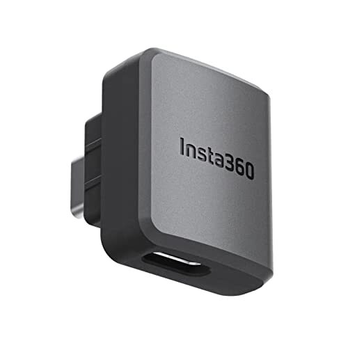 Insta360 Microfoonadapter Een RS (Horizontale) Input voor Externe Microfoons Type-C en 3.5mm Audiopoorten