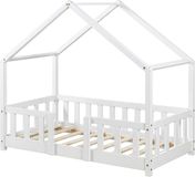 en.casa Kinderbed Treviolo huisbed 70x140 cm wit
