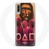 Maniacase Hoesje voor Samsung Galaxy A70 Inktvis Spel Maskers Driehoek vierkant en Cirkel tekening