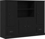 vidaXL Highboard chêne noir 132 x 35,5 x 103,5 cm