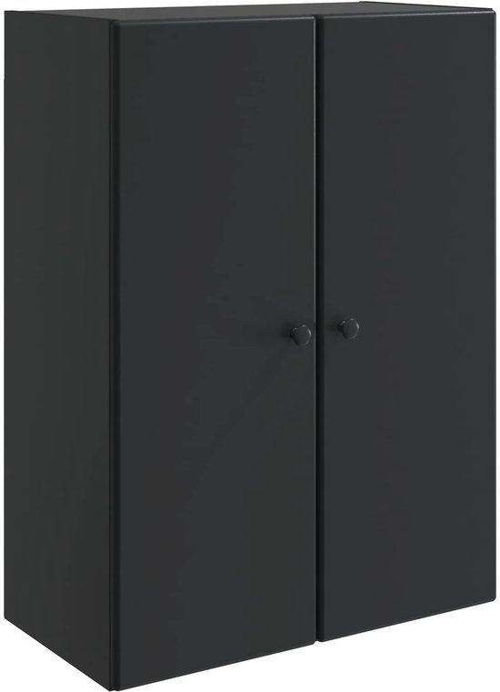 vidaXL Wandkast 66 x 34,5 x 90 cm Bewerkt hout Zwart