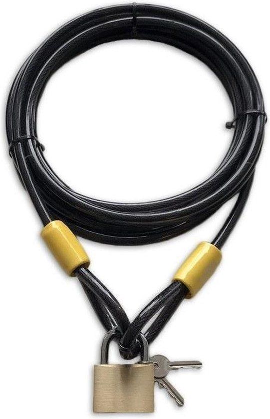 Lynx Kabelslot - 2.5 meter - Zwart - Stalen Kabel met Hangslot - Fiets- en Tuinmeubelslot