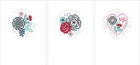 Vervaco Moderne Bloemen Wenskaart Kit - Set van 3
