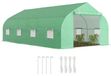 Serre – Serre – 6x3x2 mètre – Film PE et cadre en acier – 8 fenêtres latérales – Porte enroulable haute – Vert