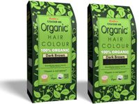 Radico COLOUR ME ORGANIC Dark Brown / Donkerbruin 100% Natuurlijke BIO ORGANIC 9-Kruiden Henna Haarverf Zonder Ammoniak PPD PTD met ECOCERT, HALAL, VEGAN Set 2 200g