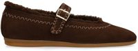 Manfield Dames Donkerbruine Suède Ballerina's Maat 37
