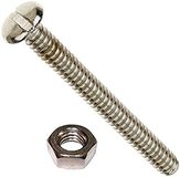 Merriway BH02513 (50 stuks) sleufkop machineschroeven met moeren, M3 x 25 mm helder verzinkt