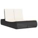 VidaXL Ligbed 2-persoons met kussens poly rattan zwart