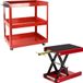 StarTech Motorfietslift en werkbankwagen - Set voor motorfiets/ATV - Montagebok - Onderhoud en reparatie - Gereedschapopslag - Rood