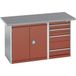 BOTT Eilandwerkbank Cubio lino - Complete kast 4 lades