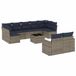 vidaXL 10-delige Loungeset met Kussens Poly Rattan Grijs