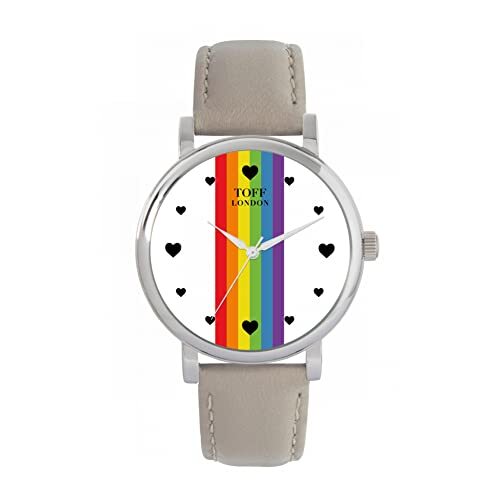 Toff London Pride Lineair wit hart wapenstokken Horloge