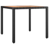 vidaXL Ensemble de jardin 5 pièces avec coussins, poly rotin, noir