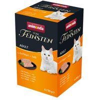 animonda Vom Feinsten natvoer, kat, adult 6x100g Kalf en gevogelte