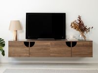 GROTTY Meuble TV-HiFi 4 portes battantes noyer