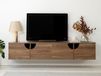 GROTTY Meuble TV-HiFi 4 portes battantes noyer