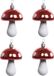 Decoris Kersthangers - 4x - rood - paddenstoelen - 7 cm